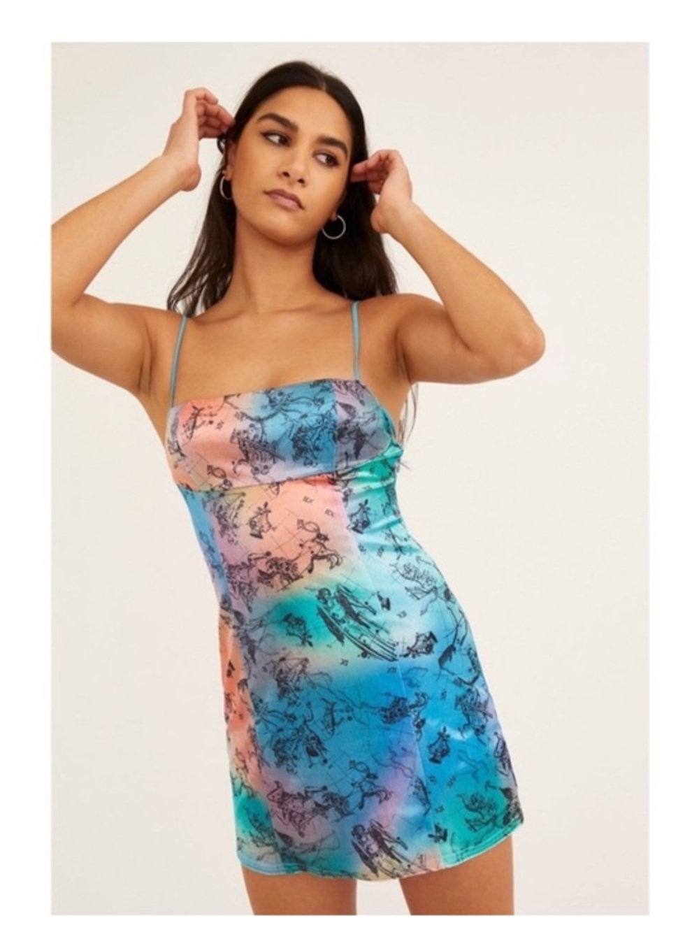Urban Outfitters Velvety Astrology Zodiac Print Mini Dress Size large